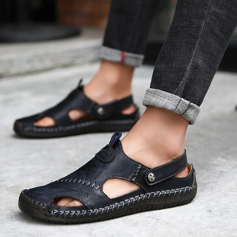 Sandales orthopédiques en cuir pour hommes