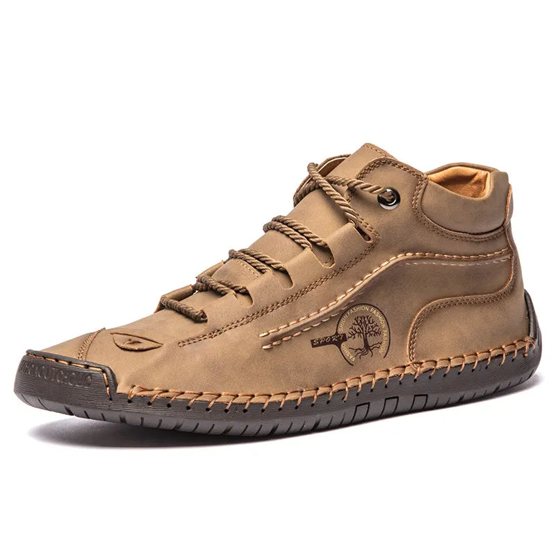 Bottes de Randonnée Vintage pour Homme en Cuir Véritable – Confort Orthopédique, Imperméables, Antidérapantes