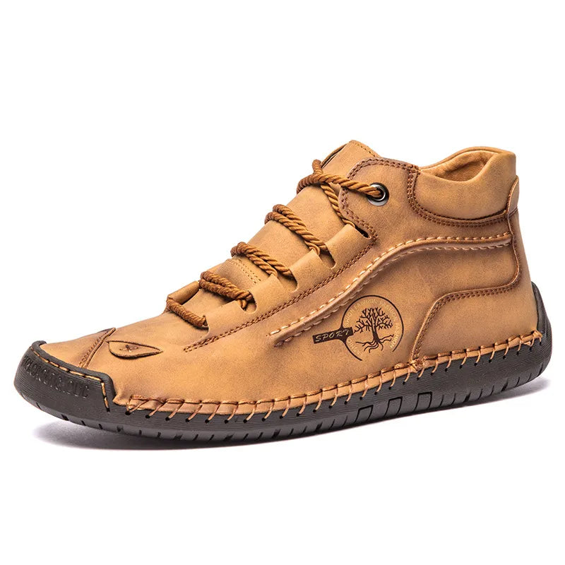 Bottes de Randonnée Vintage pour Homme en Cuir Véritable – Confort Orthopédique, Imperméables, Antidérapantes