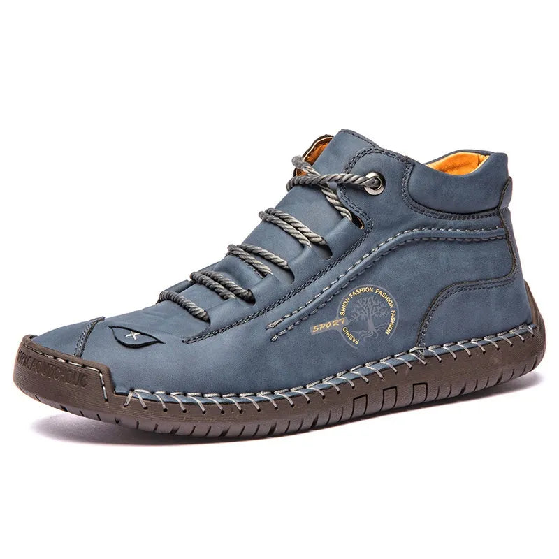 Bottes de Randonnée Vintage pour Homme en Cuir Véritable – Confort Orthopédique, Imperméables, Antidérapantes