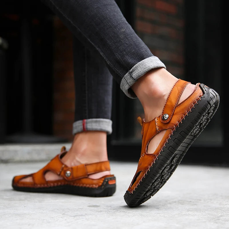 Sandales orthopédiques en cuir pour hommes