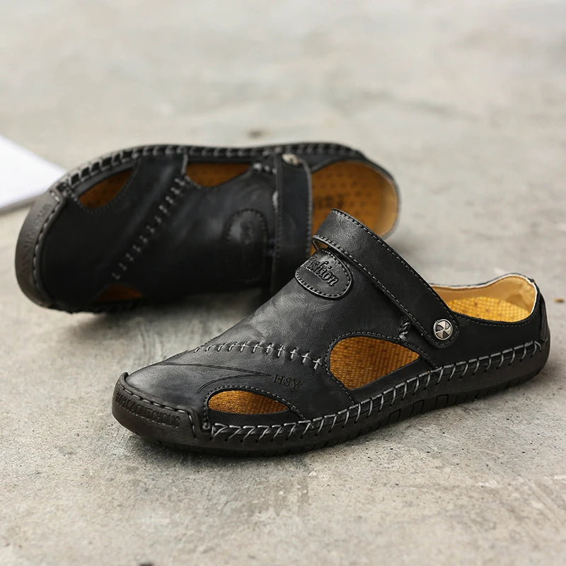 Sandales orthopédiques en cuir pour hommes