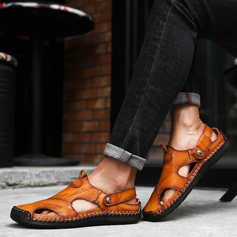 Sandales orthopédiques en cuir pour hommes