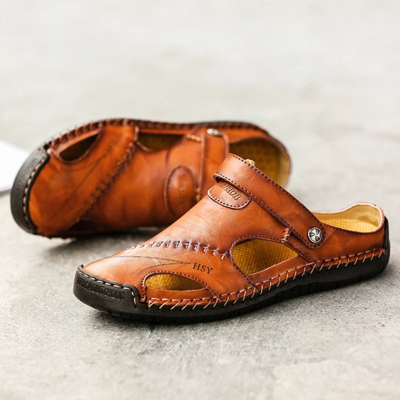 Sandales orthopédiques en cuir pour hommes