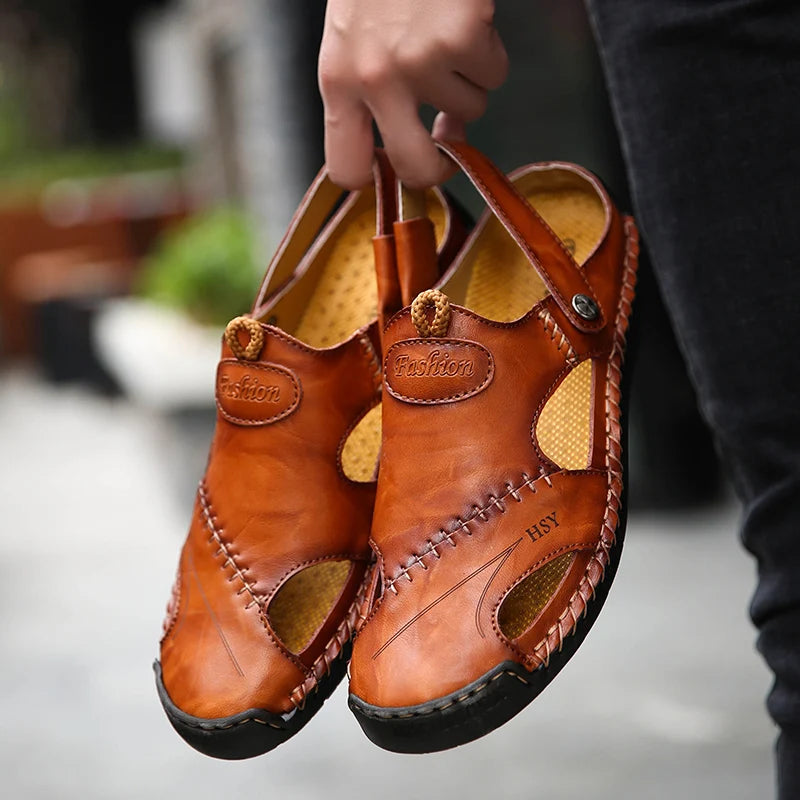 Sandales orthopédiques en cuir pour hommes