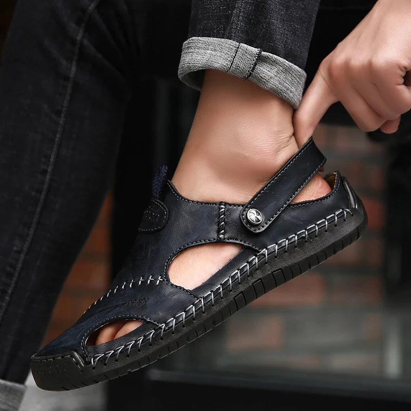 Sandales orthopédiques en cuir pour hommes