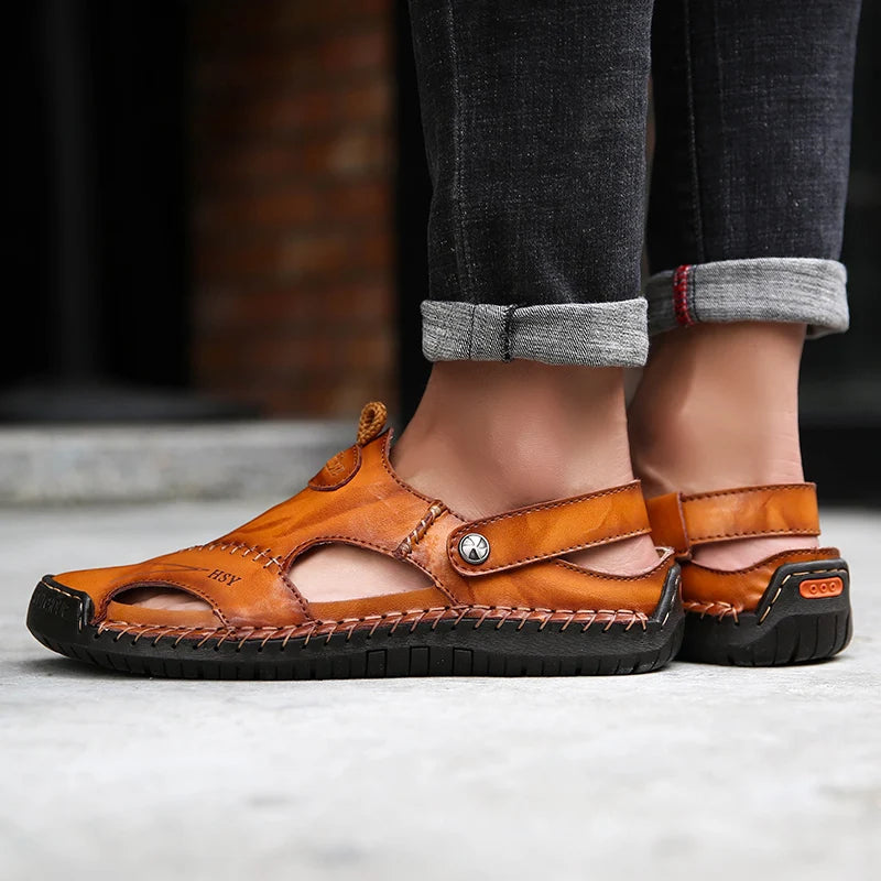Sandales orthopédiques en cuir pour hommes