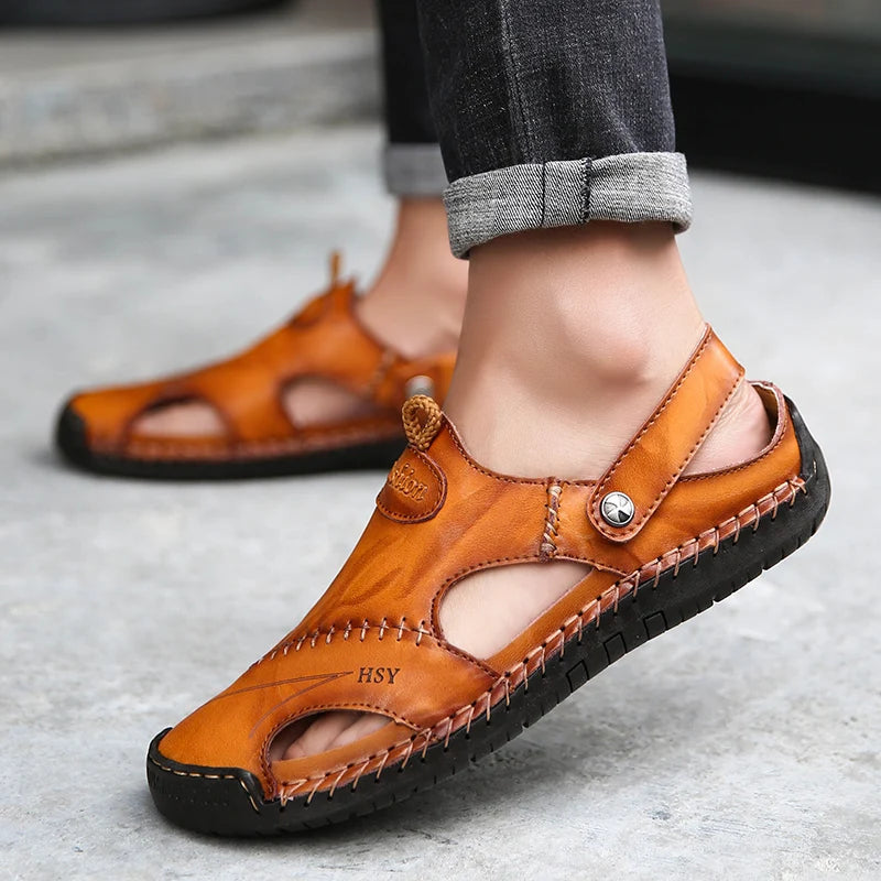 Sandales orthopédiques en cuir pour hommes