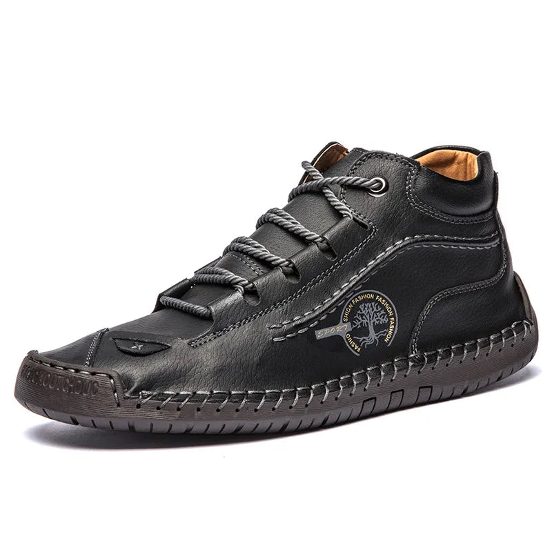 Bottes de Randonnée Vintage pour Homme en Cuir Véritable – Confort Orthopédique, Imperméables, Antidérapantes