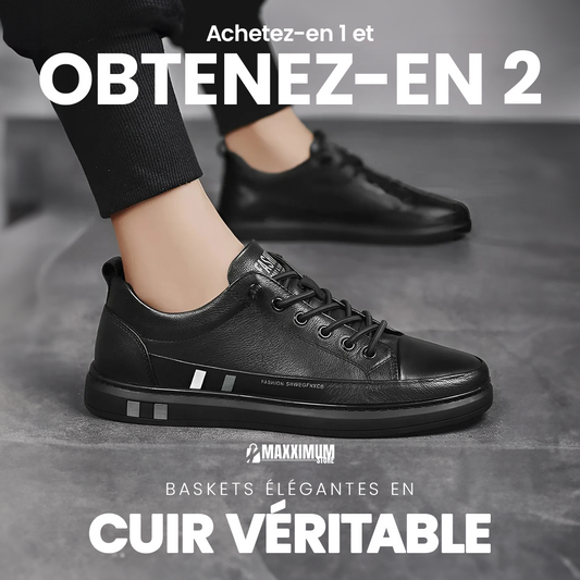 Baskets élégantes en cuir véritable (Achetez-en 1 et obtenez-en 2)