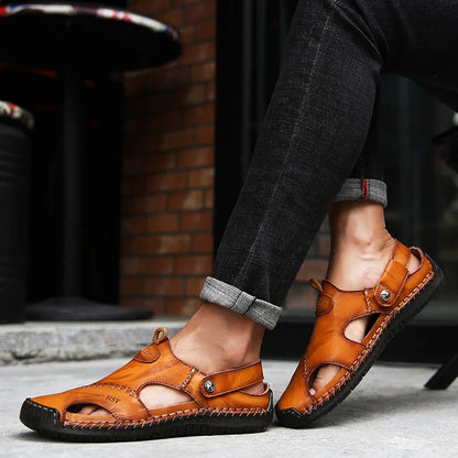 Sandales orthopédiques en cuir pour hommes