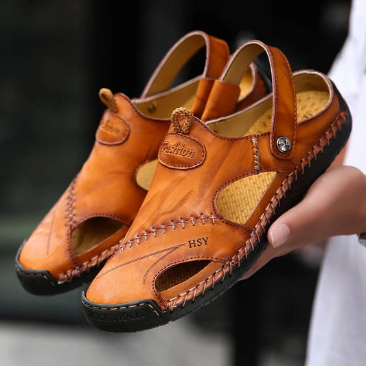 Sandales orthopédiques en cuir pour hommes